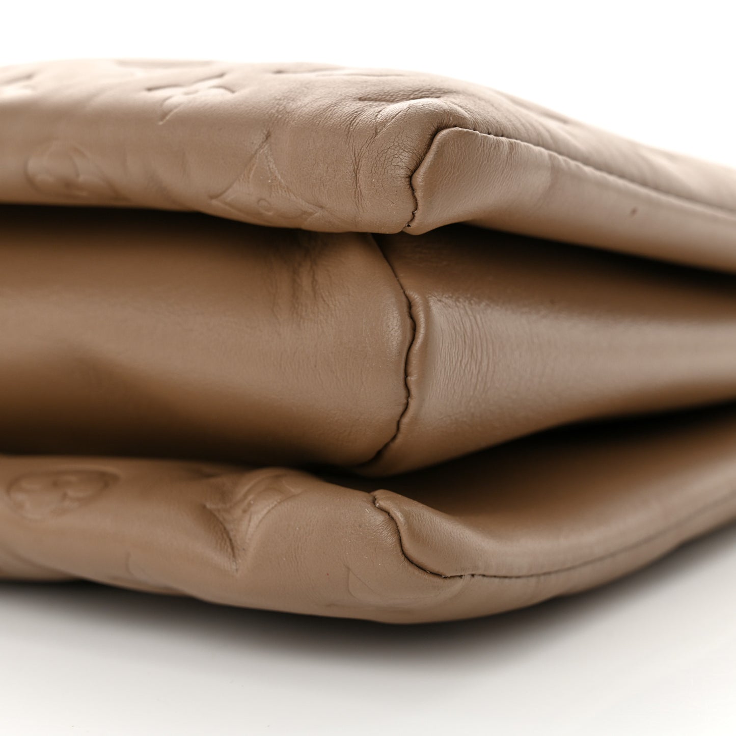 Lambskin Embossed Monogram Coussin MM Taupe