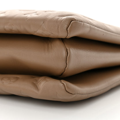 Louis Vuitton Lambskin Embossed Monogram Coussin MM Taupe 10 of 11