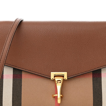 Burberry Derby Calfskin House Check Small Macken Crossbody Bag Tan 9 of 11