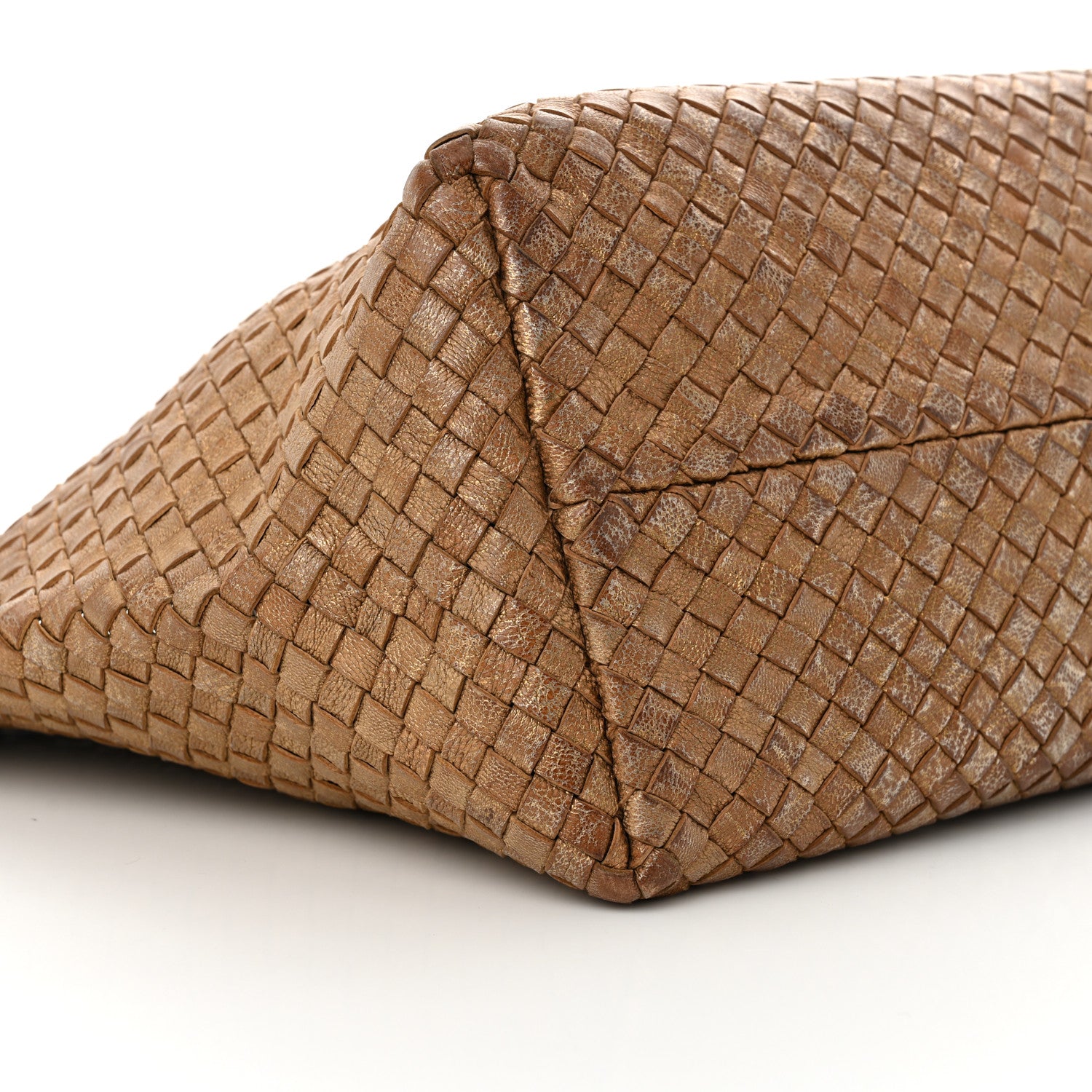 Bottega Veneta Metallic Chevre Intrecciato Medium Cabat Ottone 10 of 16