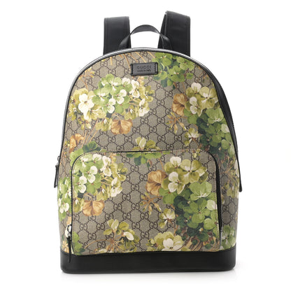 Gucci GG Supreme Monogram Blooms Medium Day Backpack Beige New Military Black 1 of 9