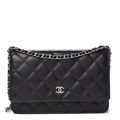 Chanel Lambskin Quilted Wallet On Chain WOC Black 1 of 12