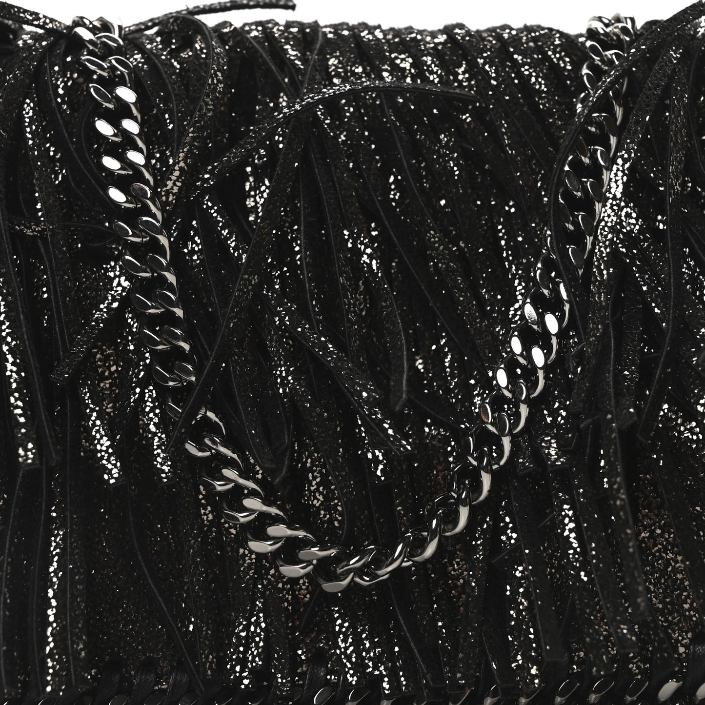 Shaggy Deer Fringe Flat Crossbody Black