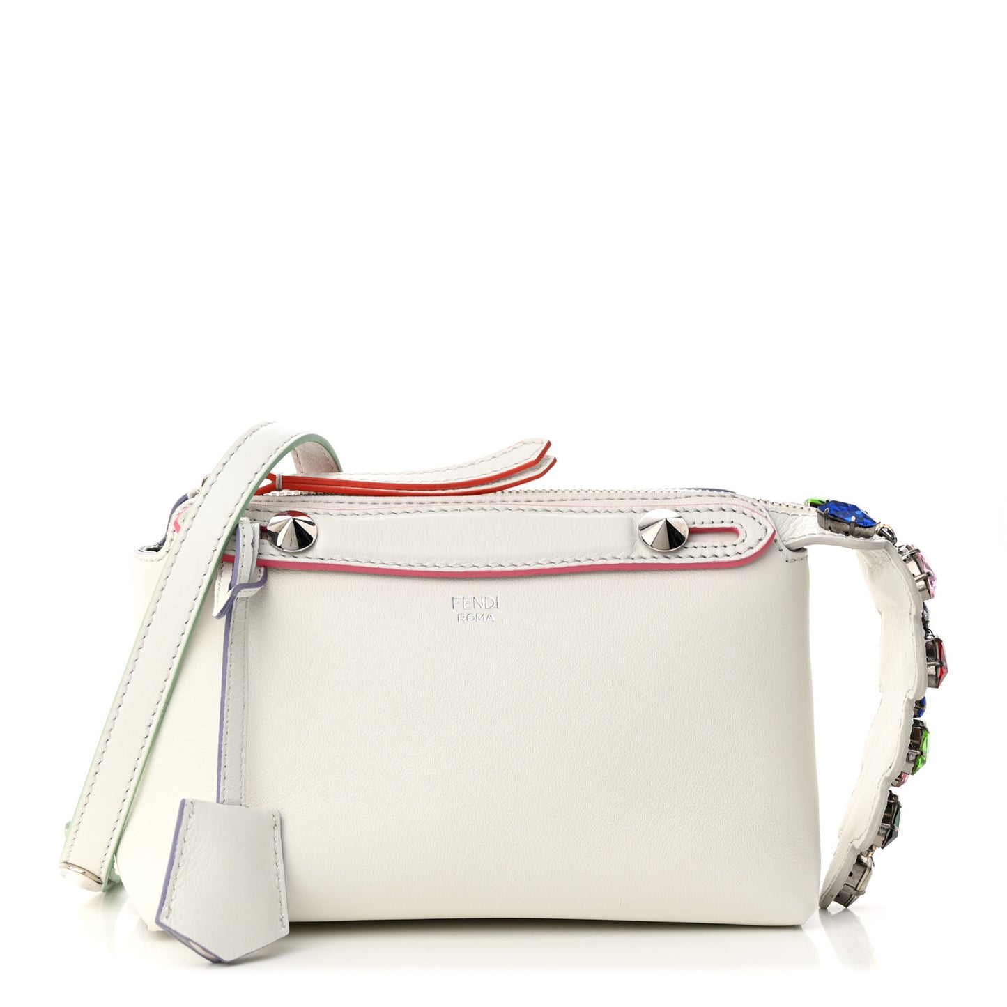 Vitello Dolce Crystal Croc Tail Mini By The Way Boston Bag White Ice Multicolor