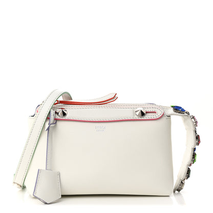 Fendi Vitello Dolce Crystal Croc Tail Mini By The Way Boston Bag White Ice Multicolor 1 of 12