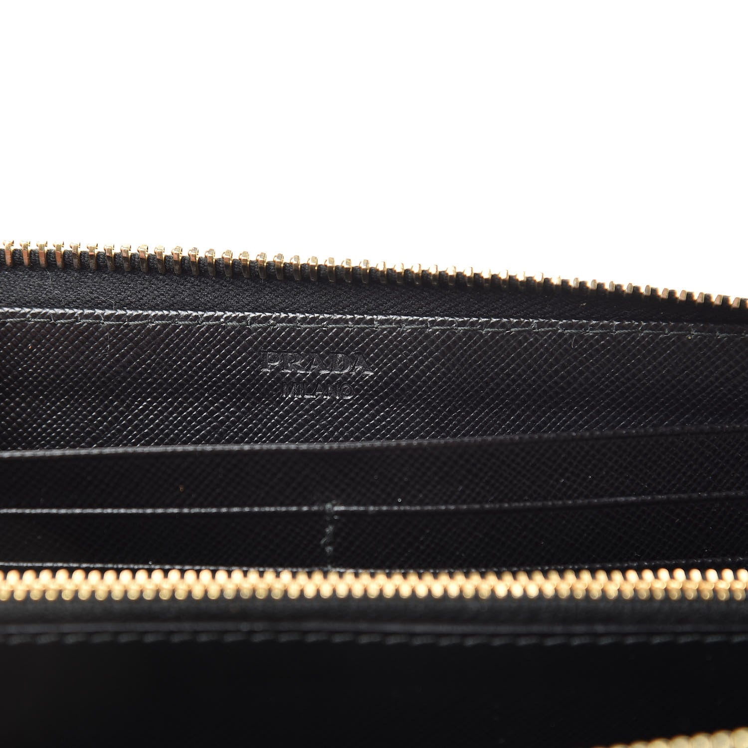 Prada Saffiano Zip Around Wallet Black 6 of 8