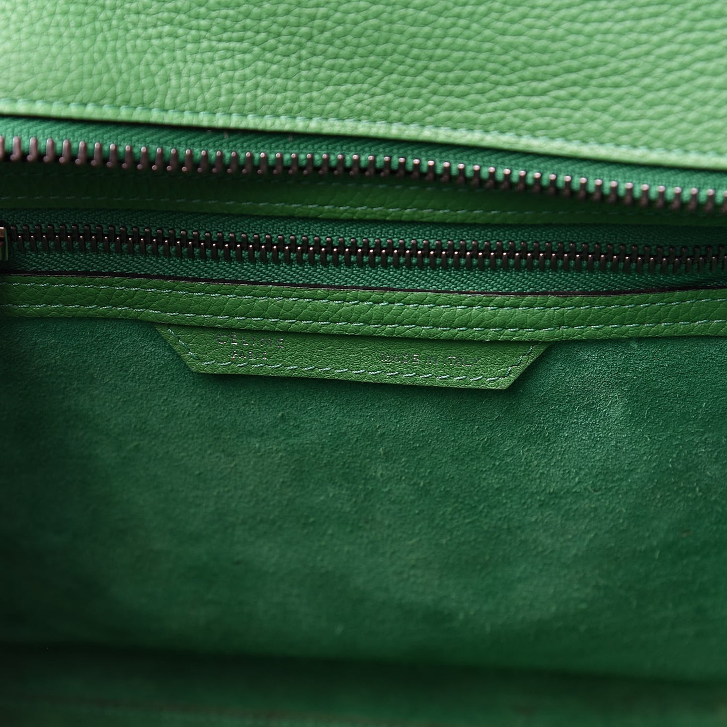 Drummed Calfskin Micro Luggage Mint