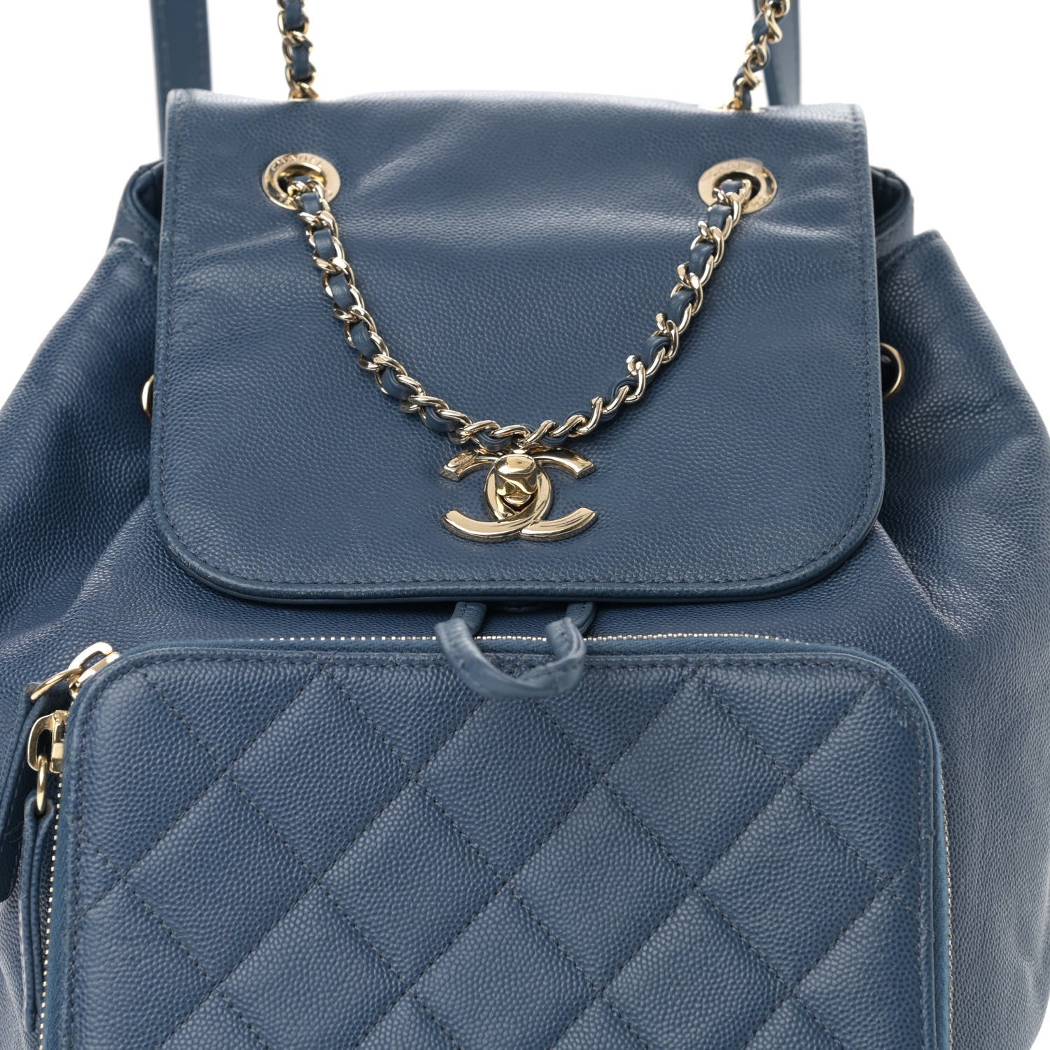 Chanel Caviar Quilted Business Affinity Backpack Blue 6 of 16