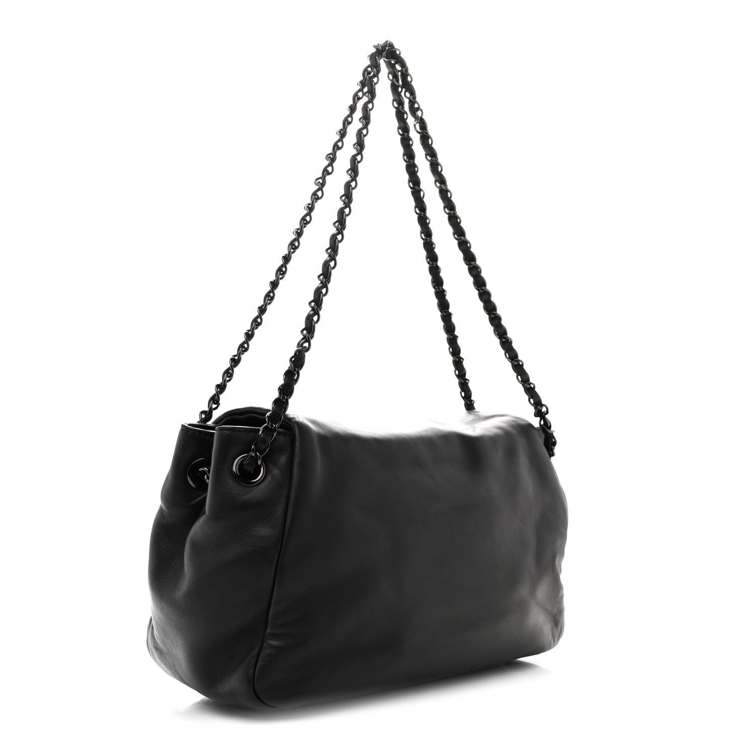 Chanel Lambskin Studded Accordion CC Flap Black 1875953 – FASHIONPHILE