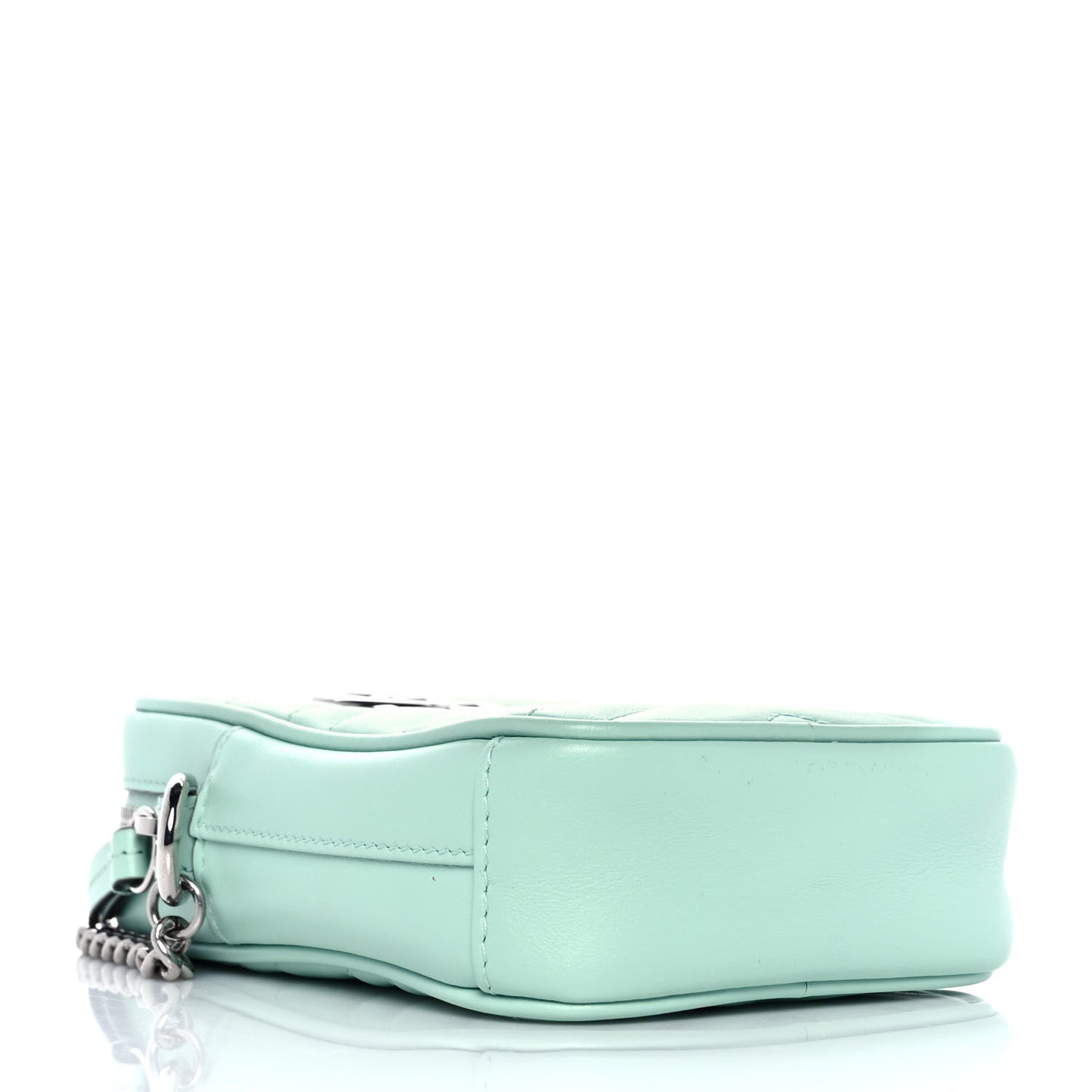 Calfskin Matelasse Mini GG Marmont Crossbody Bag Water Green