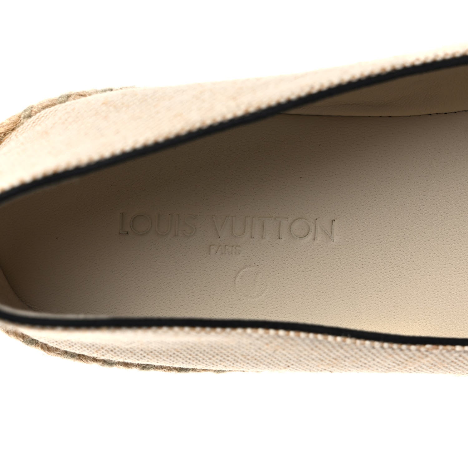 Louis Vuitton Canvas Postcard Espadrille Flats 38.5 Ecru 7 of 9