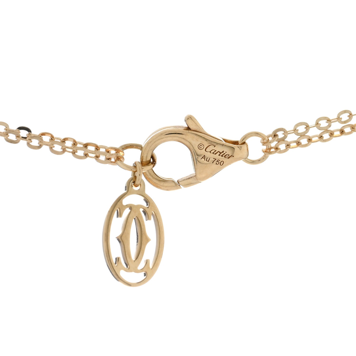 Cartier 18K Pink Yellow White Gold Trinity Double Chain Pendant Necklace 4 of 5