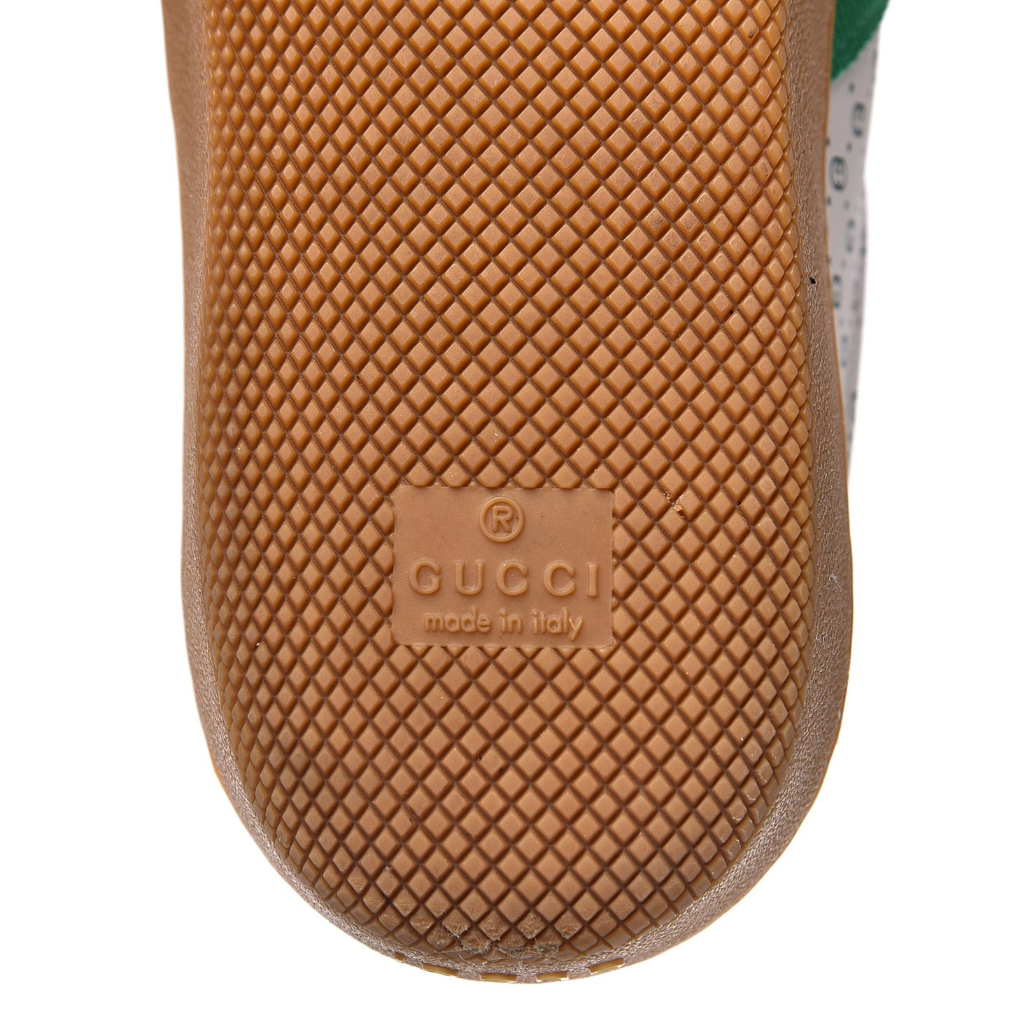 X DAPPER DAN Calfskin Suede GG Micro Monogram G74 Sneakers 39.5 Emerald Mystic White