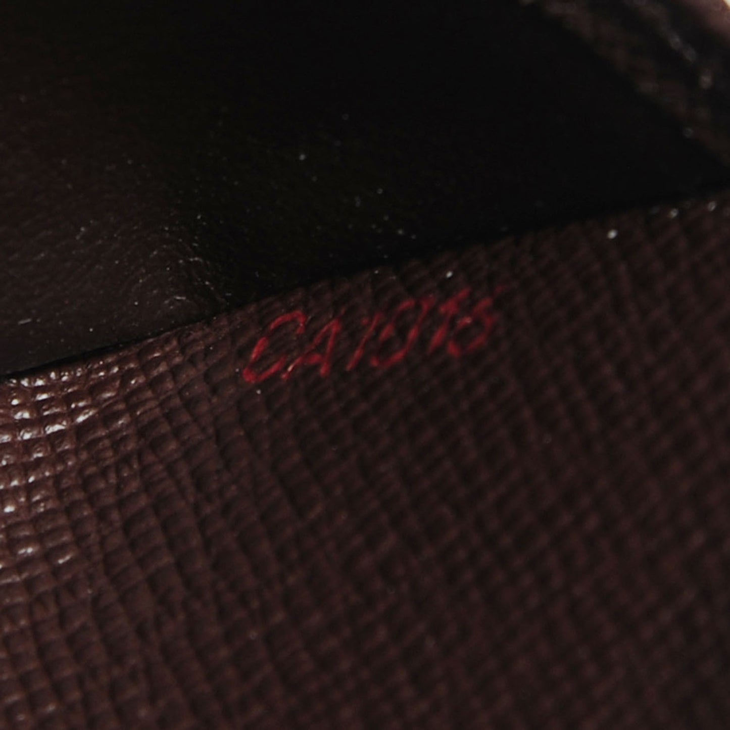 Damier Ebene Zippe Zipped Compact Wallet
