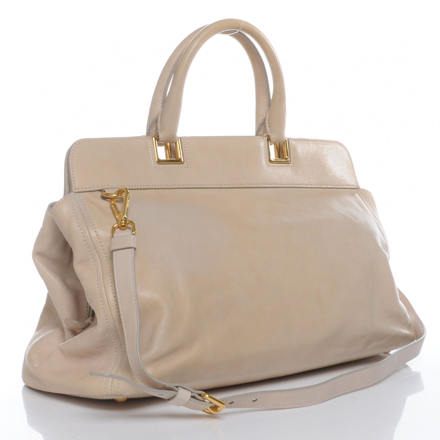 Prada Glace Calf Frame Satchel Quarzo 3 of 10