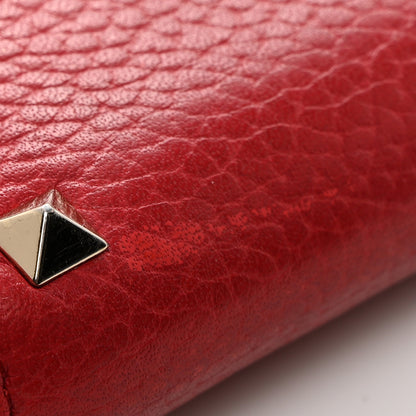 Valentino Garavani Pebbled Calfskin Rockstud Zip Around Wallet Rosso Valentino 10 of 10