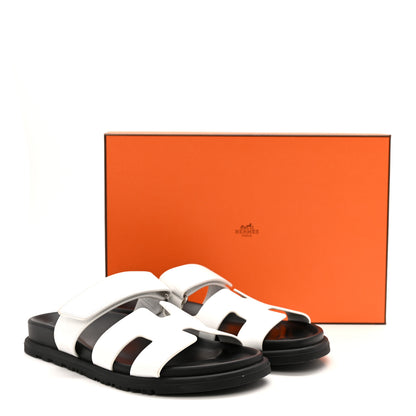 Hermes Calfskin Womens Chypre Sandals 37 White 12 of 12