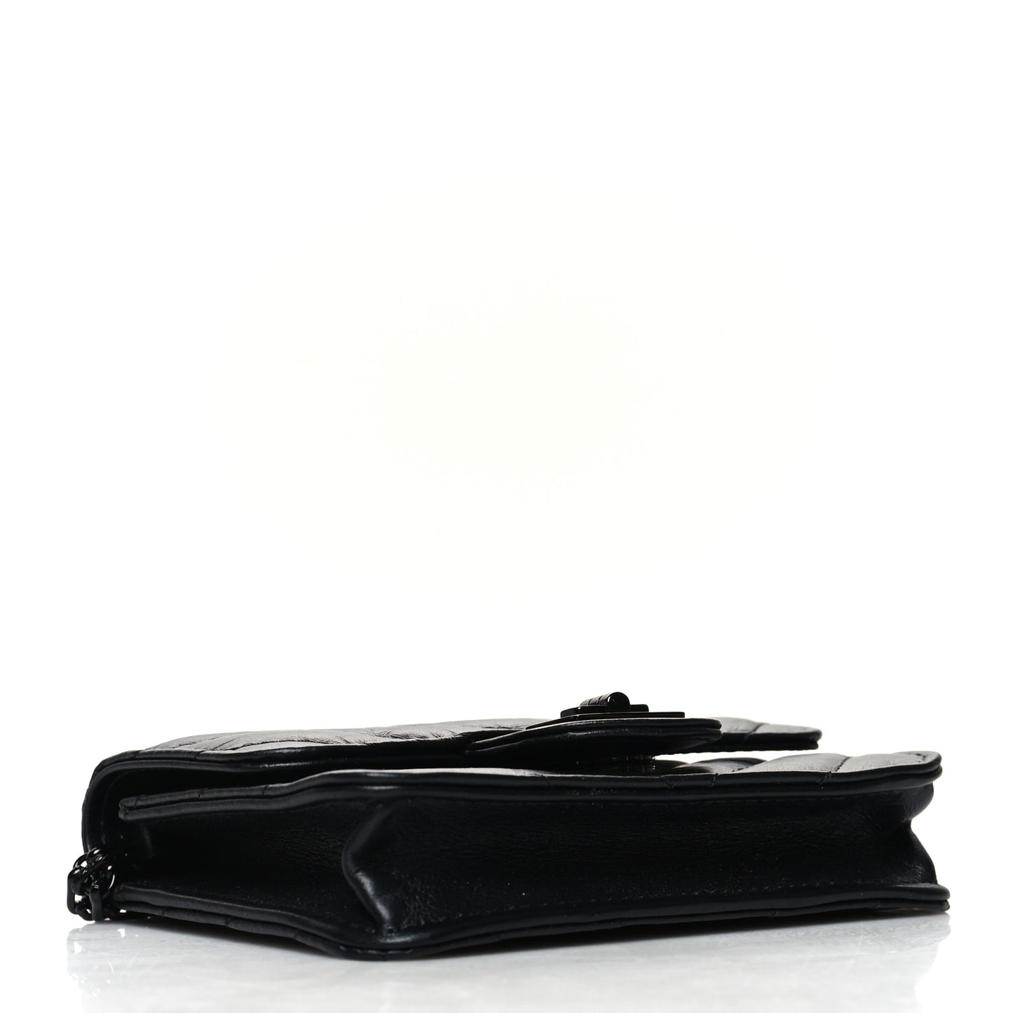 Aged Calfskin Chevron Quilted Reissue Belt Bag Black