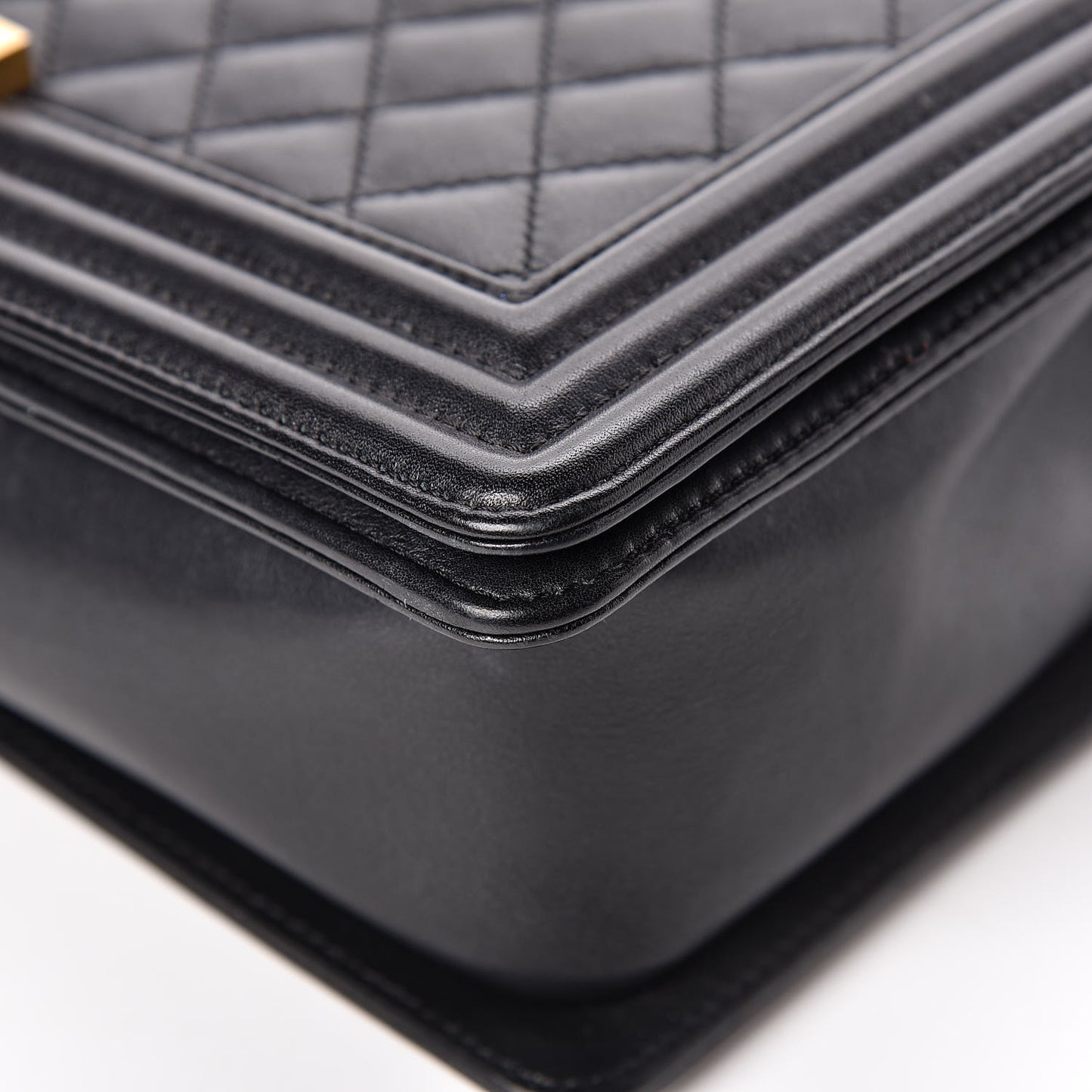 Calfskin Quilted New Medium Boy Flap Black