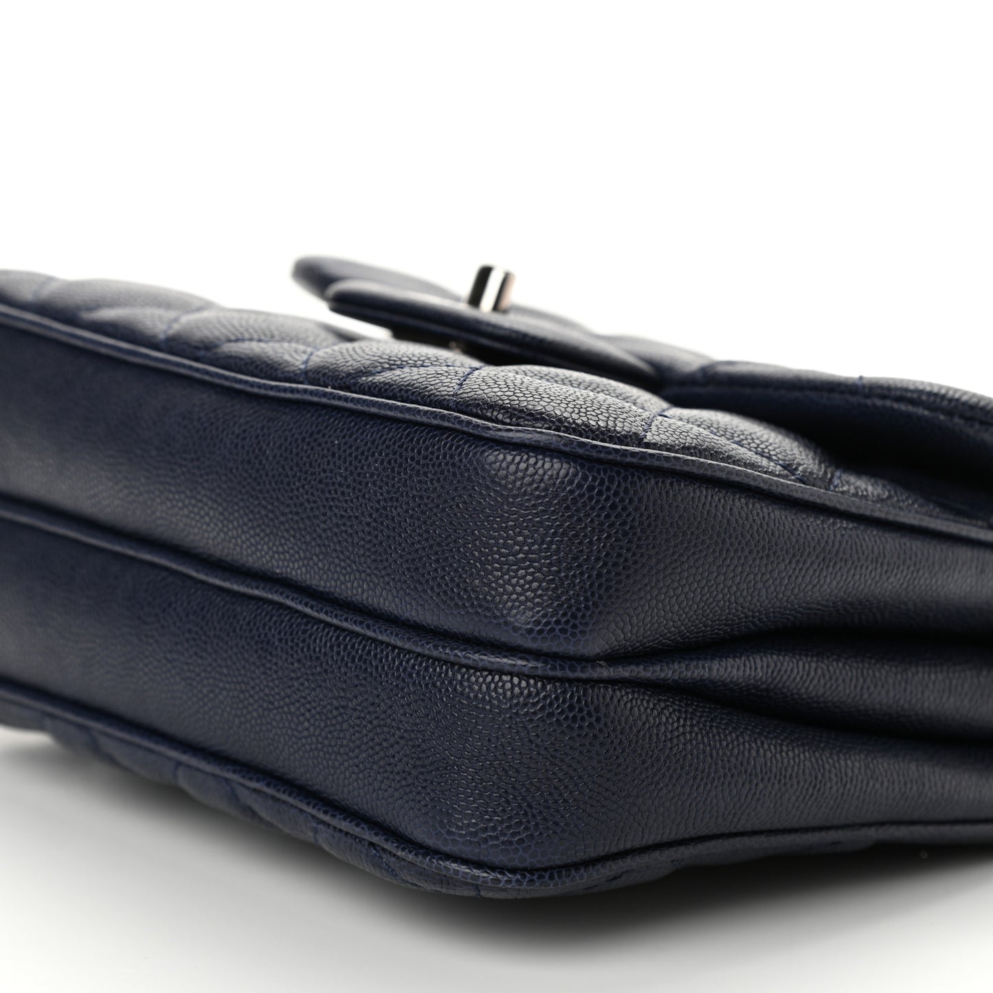 Caviar Quilted Small Urban Companion Flap Navy