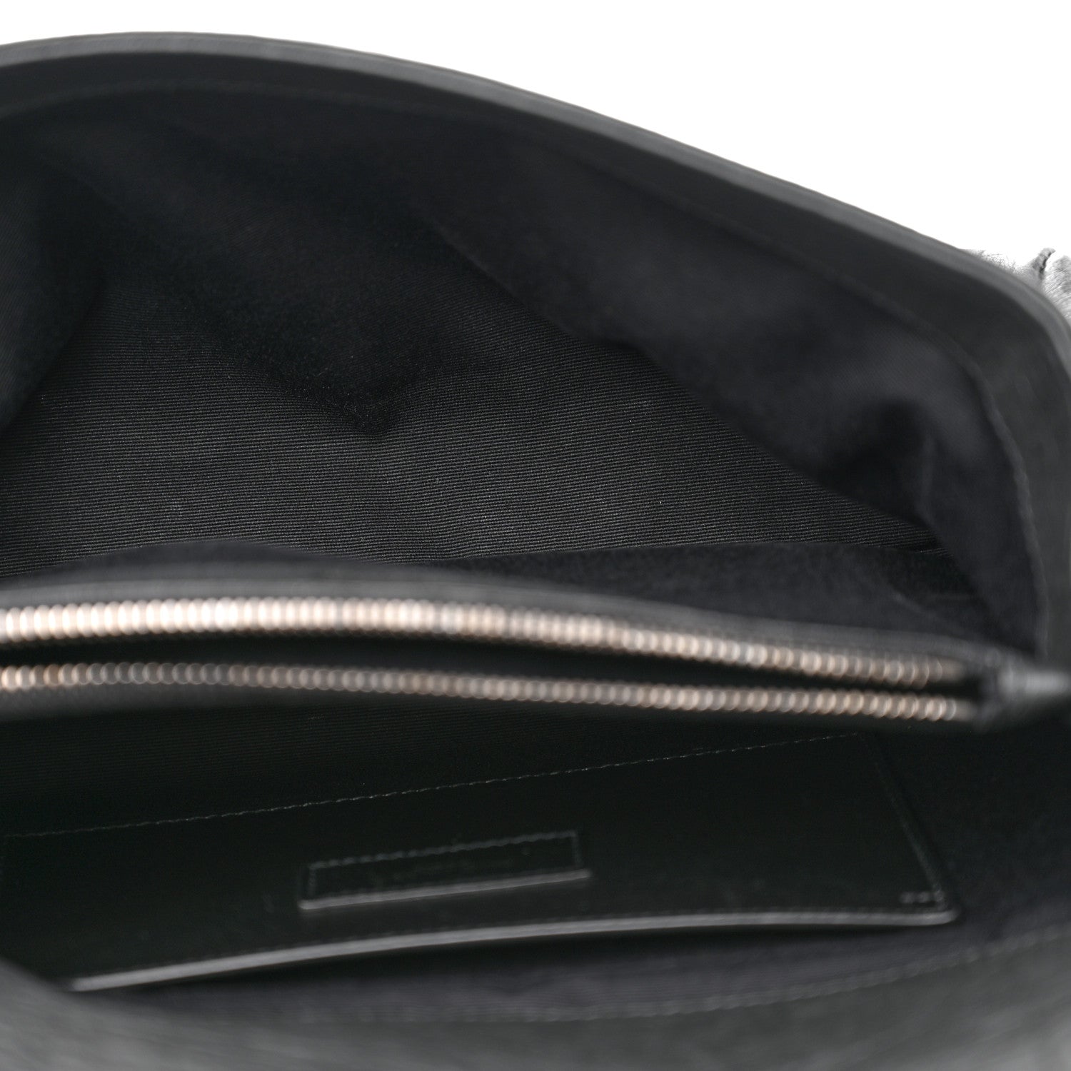 Saint Laurent Calfskin Crocodile Embossed Medium West Hollywood Monogram Fold-Over Black 5 of 11