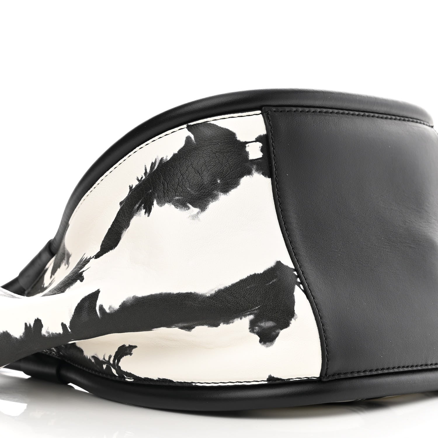 Proenza Schouler Lambskin Tie Dye Small Ruched Tote Optic White Black 9 of 10