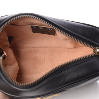 Gucci Calfskin Matelasse Mini GG Marmont Chain Shoulder Bag Black 5 of 7