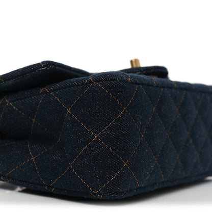 Chanel Denim Quilted Mini Rectangular Flap Dark Blue 9 of 11