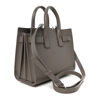 Saint Laurent Grained Calfskin Topstich Baby Sac De Jour Fog 3 of 11
