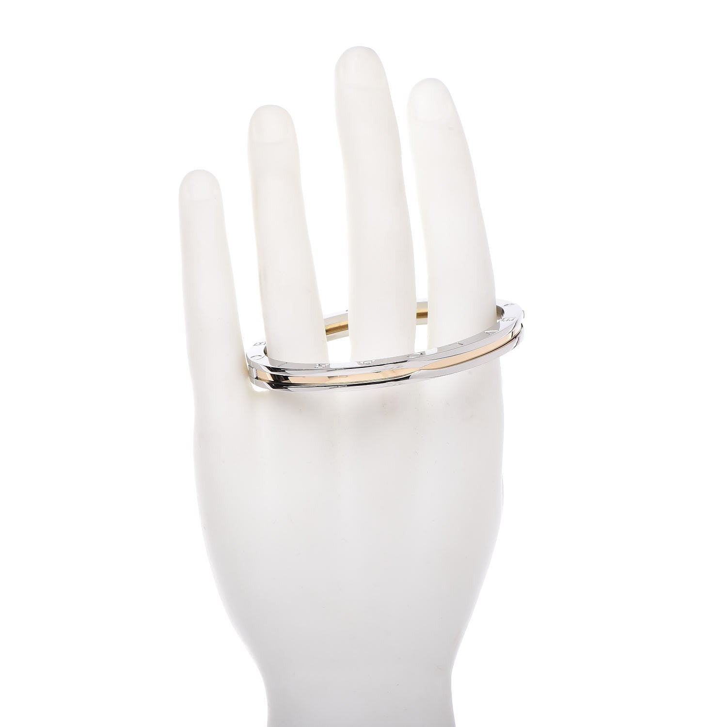Bulgari 18K Yellow Gold Stainless Steel B.Zero1 Bangle Bracelet 2 of 8