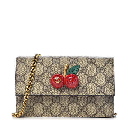 Gucci GG Supreme Monogram Mini Cherry Chain Bag 1 of 8