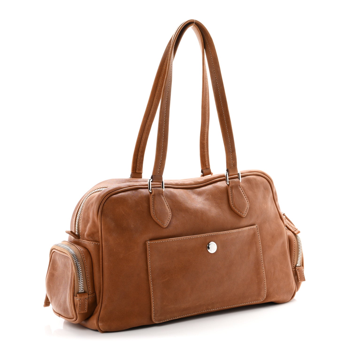 Miu Miu Nappa Aviator Pocket Top Handle Bag  Rovere 3 of 9