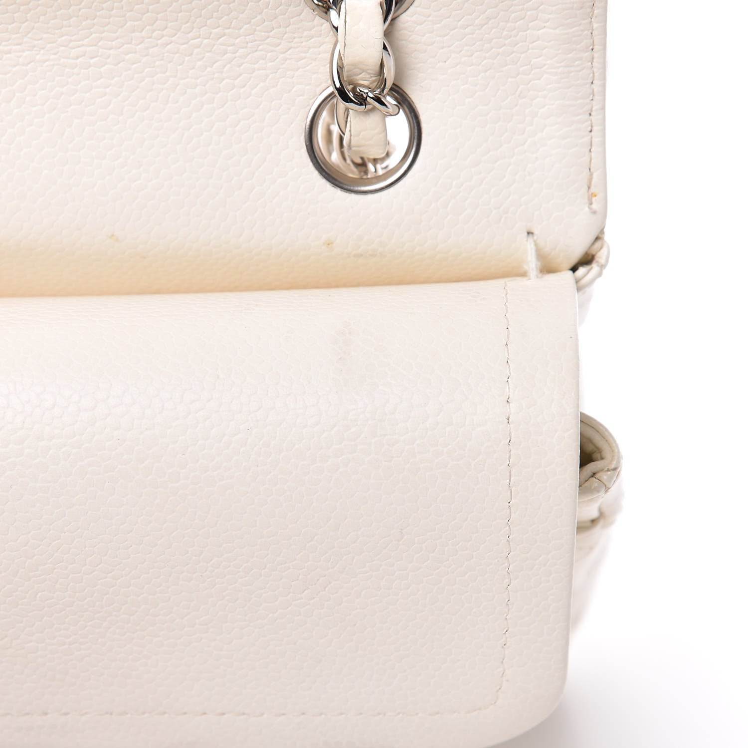 Chanel Caviar Quilted Medium Double Flap White 19 of 29