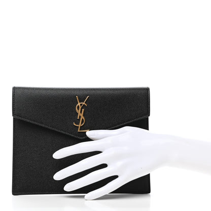 Saint Laurent Grain De Poudre Uptown Baby Pouch Black 2 of 6
