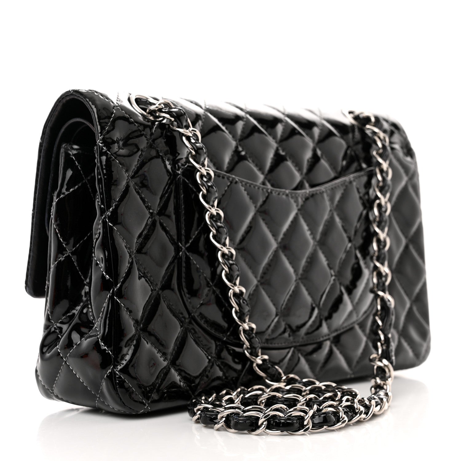 Chanel Patent Quilted Medium Double Flap Black 3 of 22
