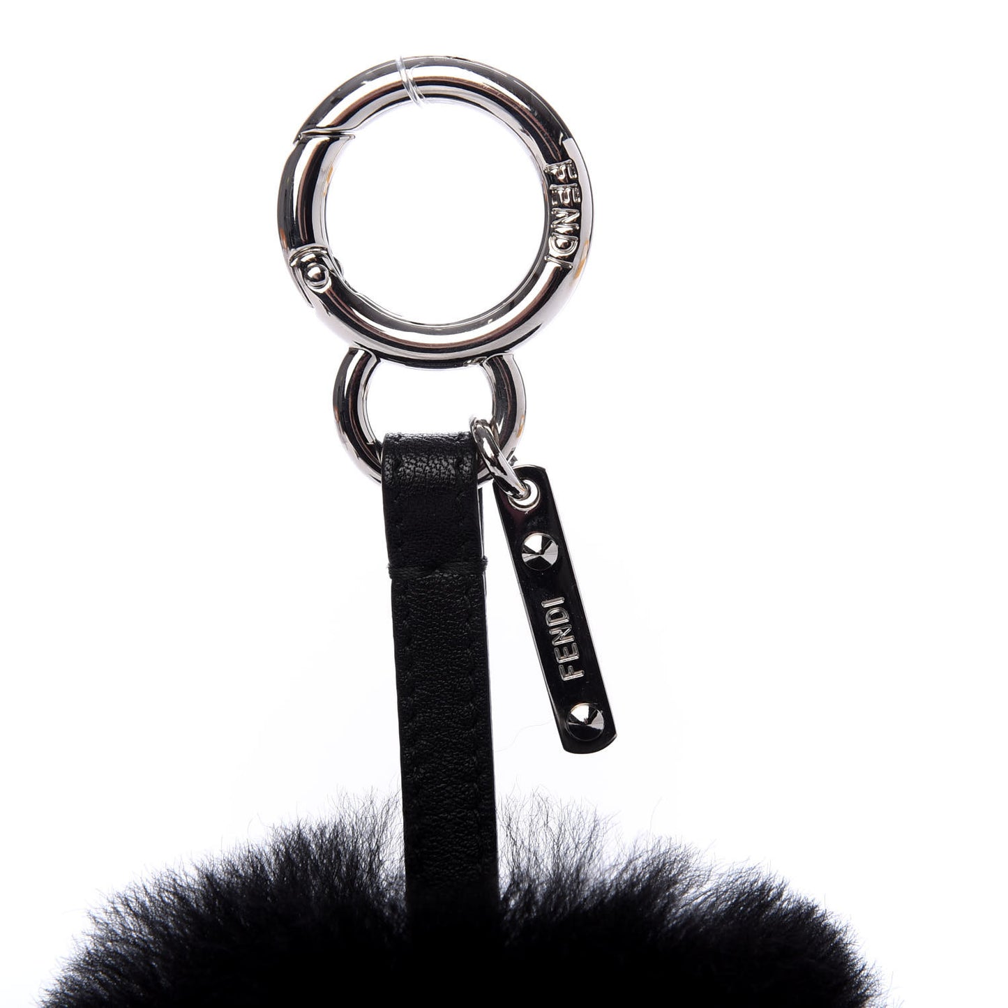 Fox Mink Fur Flowerland Bag Charm Black Blue White