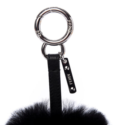 Fendi Fox Mink Fur Flowerland Bag Charm Black Blue White 3 of 5
