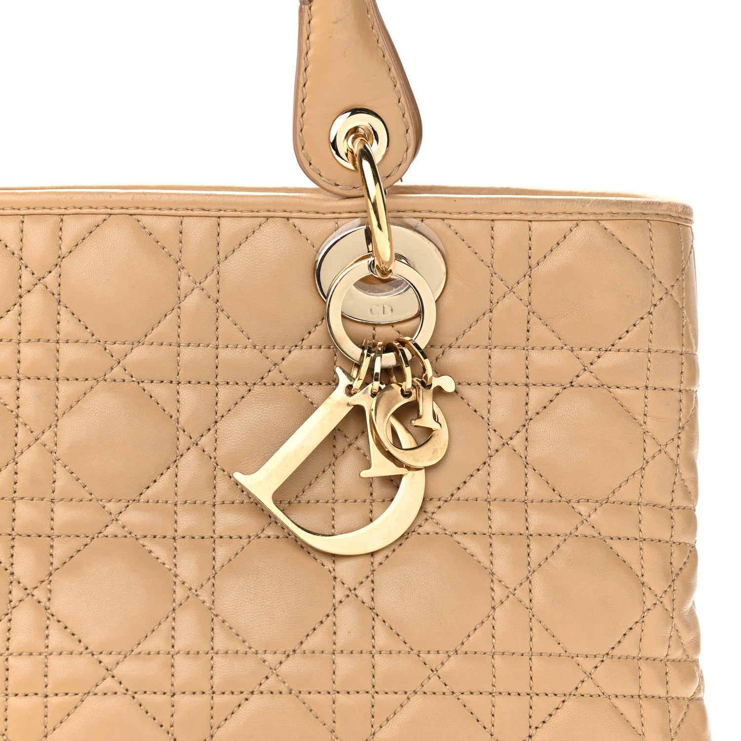 Christian Dior Lambskin Cannage Small Soft Lady Dior Beige 8 of 15