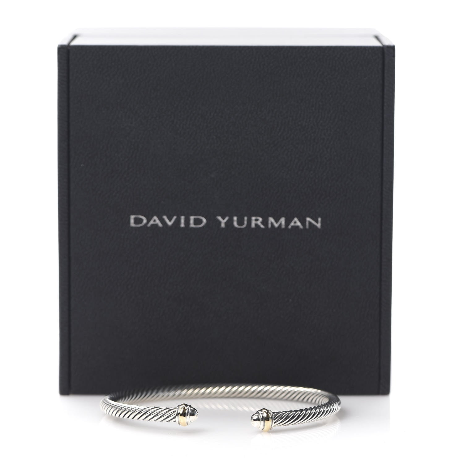 David Yurman Sterling Silver 18K Yellow Gold 4mm Cable Classics Bracelet 5 of 5