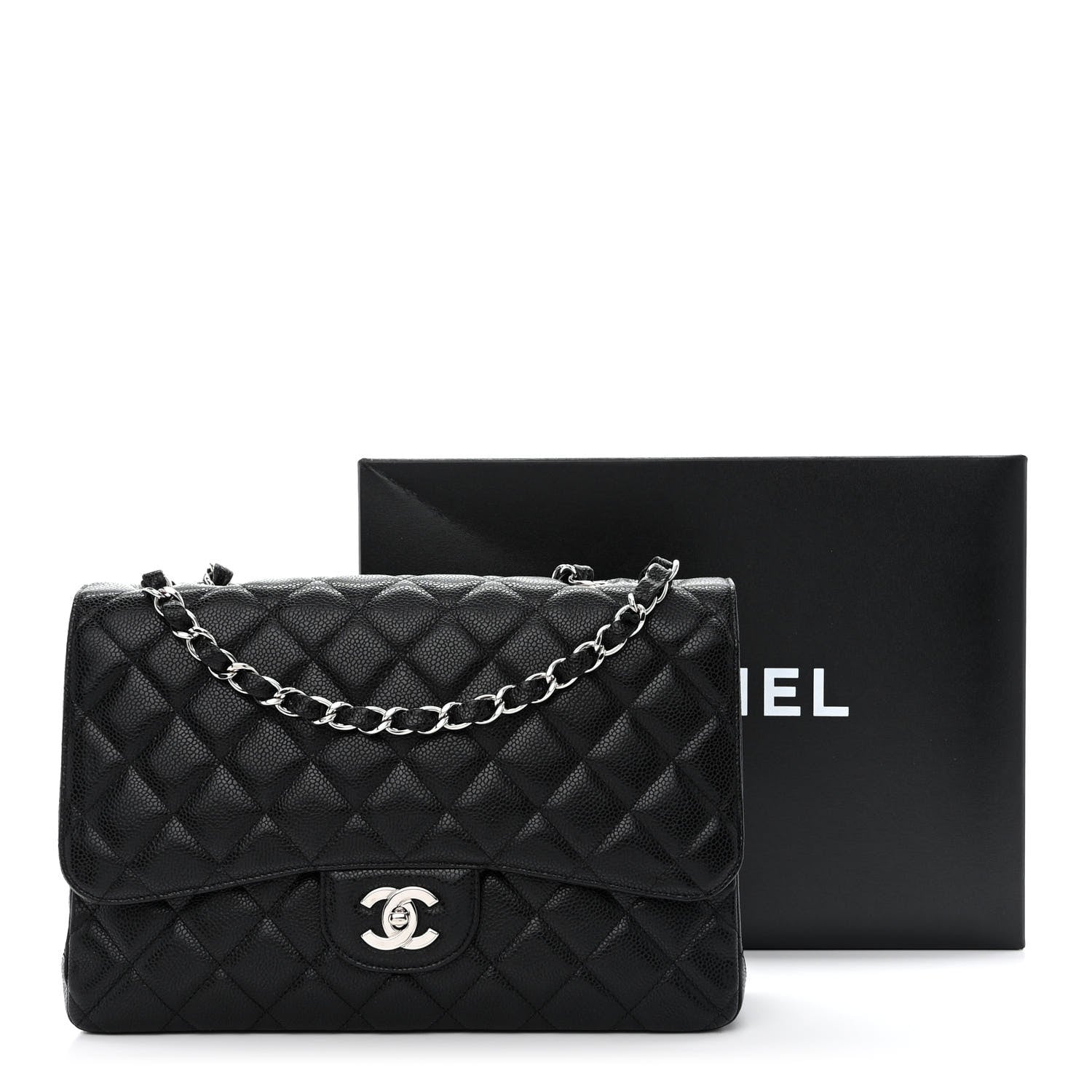Chanel Caviar Quilted Jumbo Single Flap Black 3 of 11