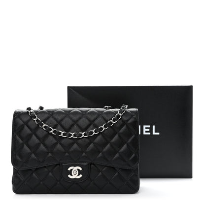 Chanel Caviar Quilted Jumbo Single Flap Black 3 of 11