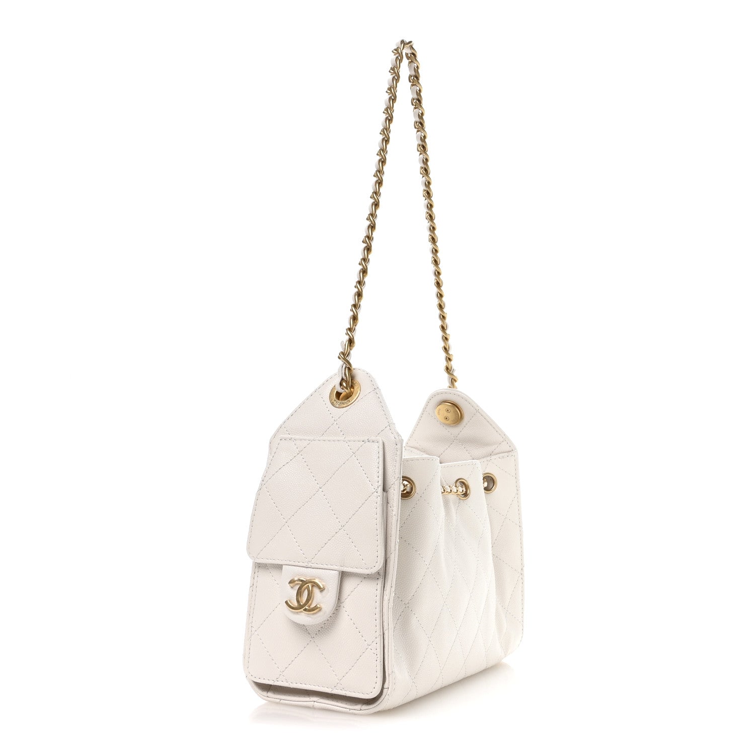 CHANEL ホワイト ミニバッグ Chanel Caviar Quilted Mini Chanel 25 Handbag White 1823615