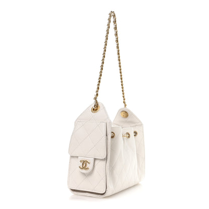 Chanel Caviar Quilted Mini Chanel 25 Handbag White 5 of 21
