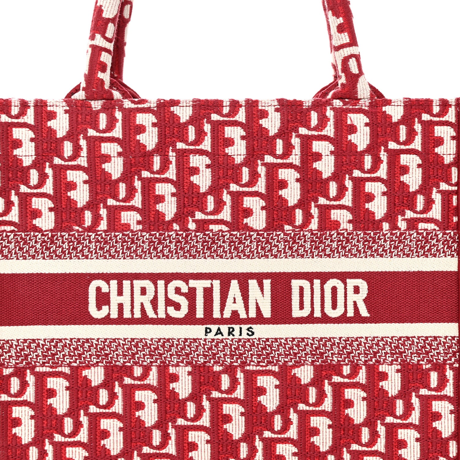 Christian Dior Oblique Small Book Tote Burgundy Multicolor 8 of 10