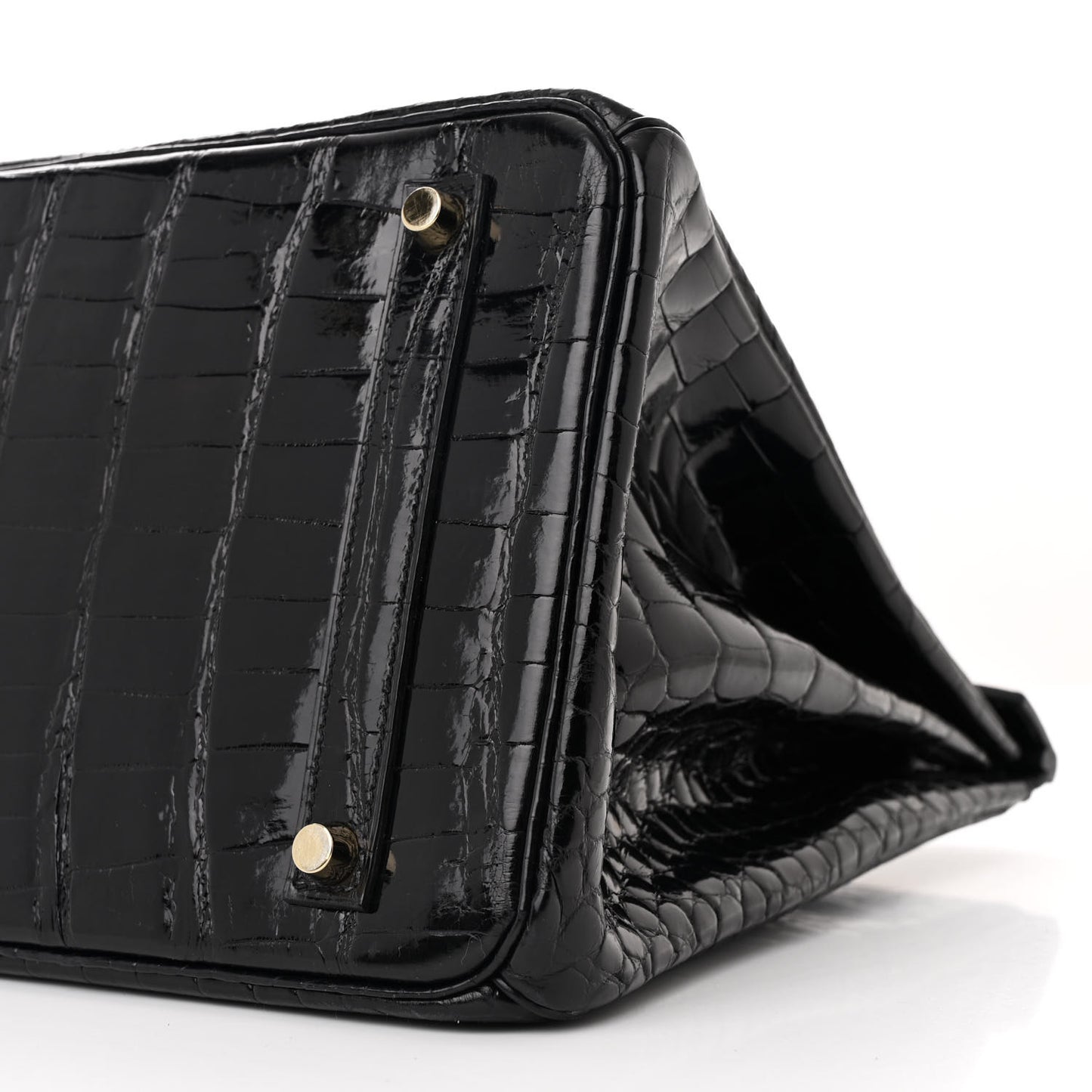 Shiny Porosus Crocodile Birkin 35 Black