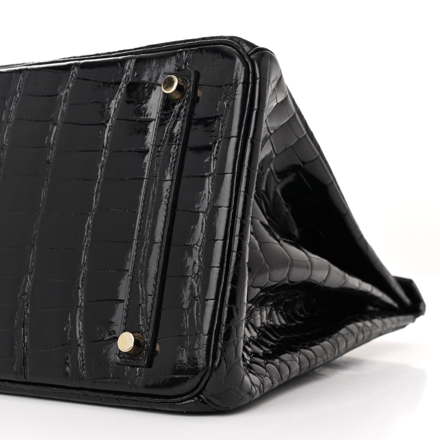 Hermes Shiny Porosus Crocodile Birkin 35 Black 10 of 17