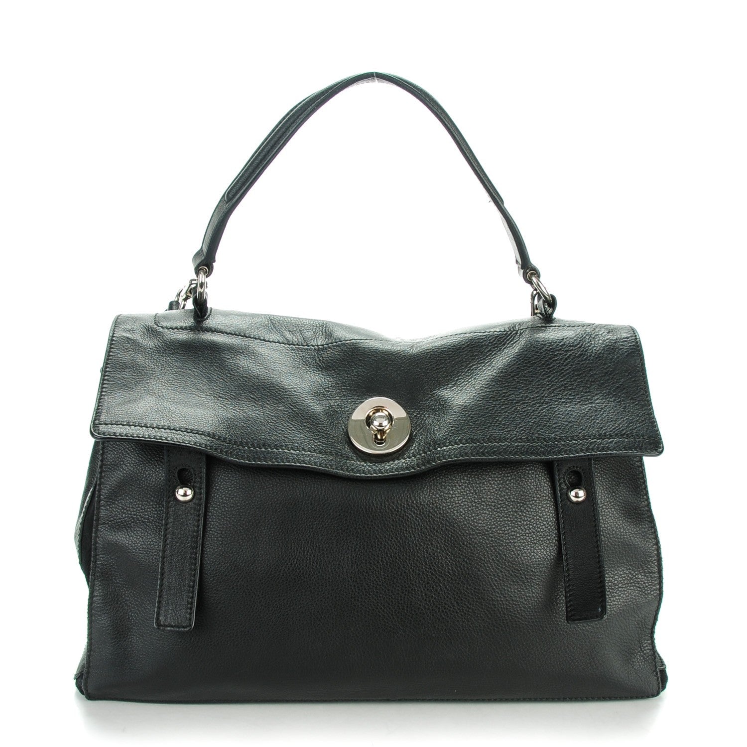Saint Laurent Calfskin Canvas Large Muse Two Black 1 of 7