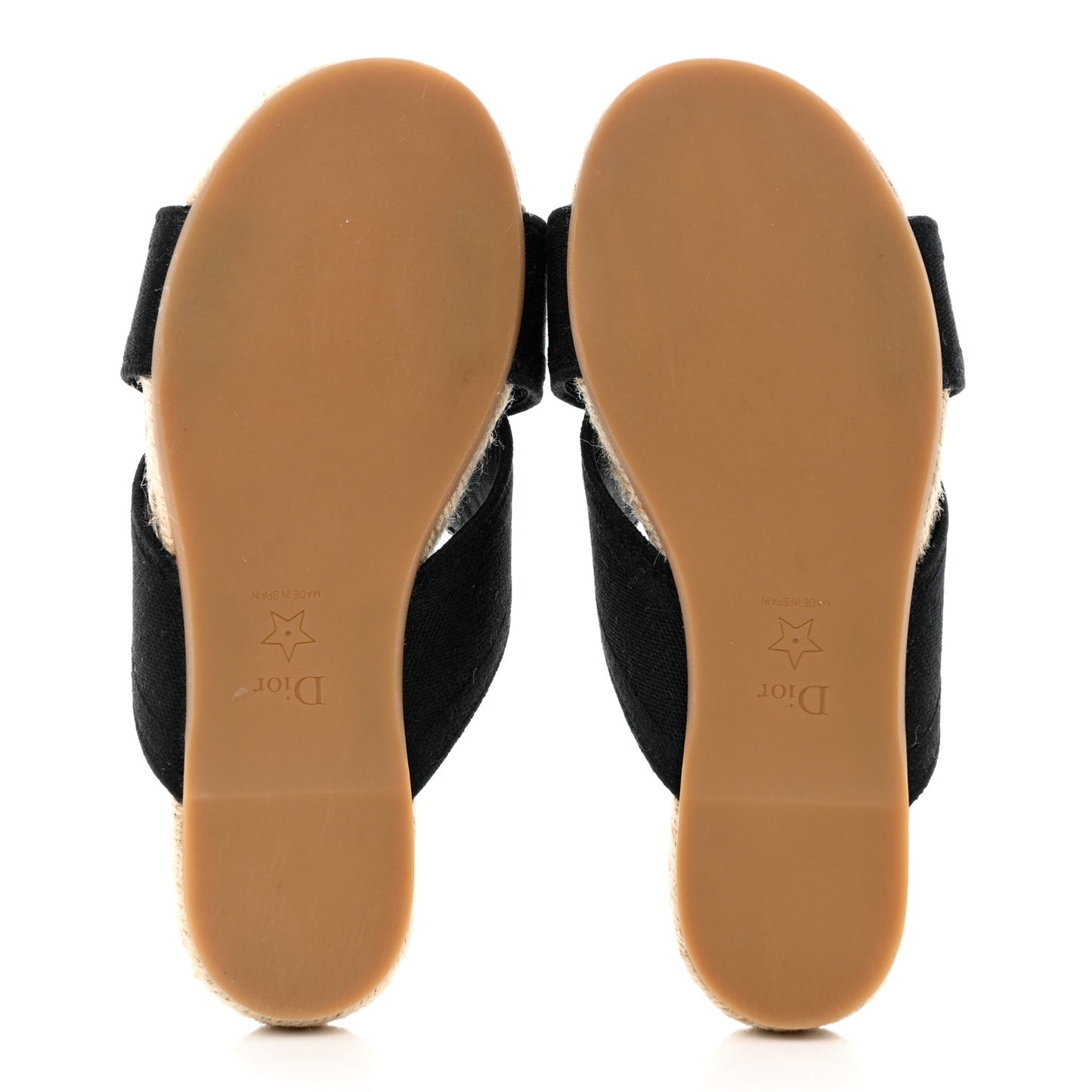 Canvas Embroidered Granville Espadrille Crisscross Flat Slide Sandals 36 Black