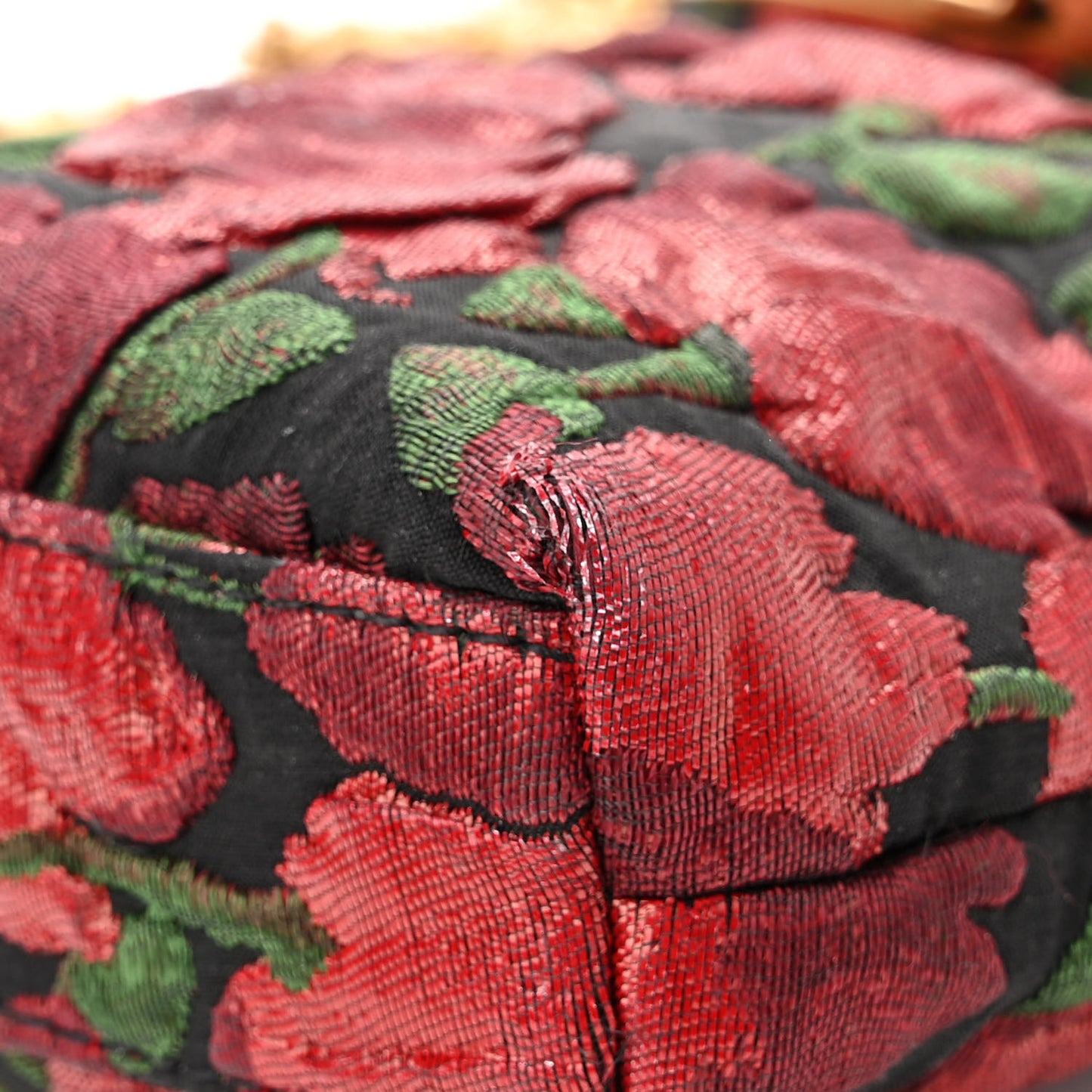 Brocade Monogram Small Charniere Bag Red Multicolor