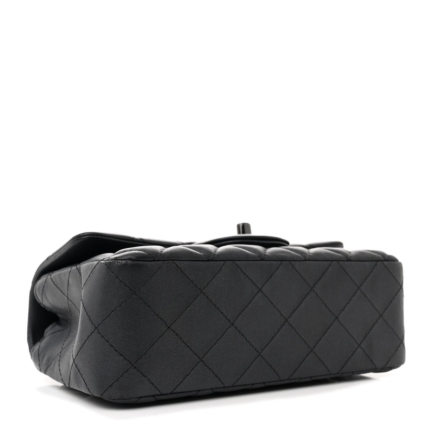 Lambskin Quilted Mini Rectangular Flap So Black